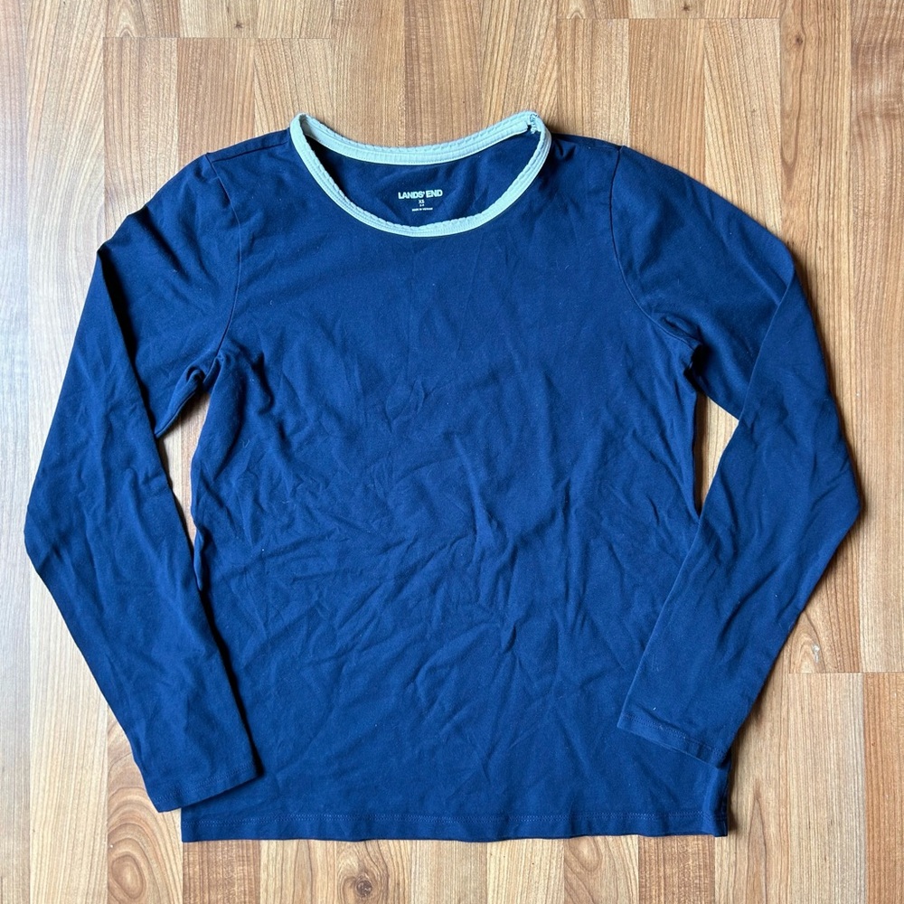 Navy Long Sleeve with Trim